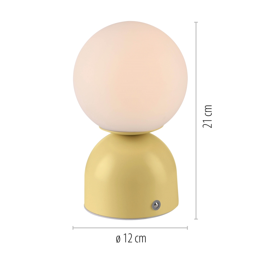 Schöner Wohnen 19218-81 - LED-himmennettävä kosketusohjattu ladattava pöytälamppu RUDI LED/1,2W/5V 3000-6000K 1200 mAh keltainen