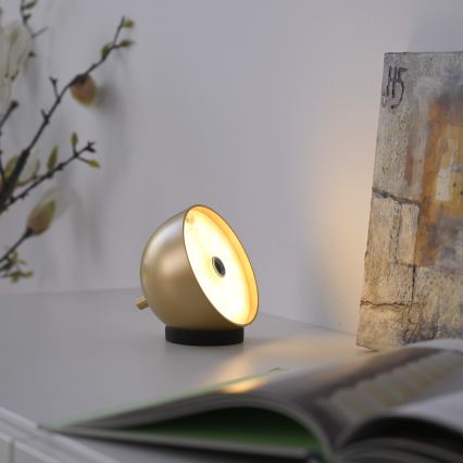 Schöner Wohnen 19244-12 - himmennettävä kosketusohjattu ladattava ulkokäyttöinen pöytälamppu BELLIS LED/2,5W/5V 2600 mAh IP54 kultainen