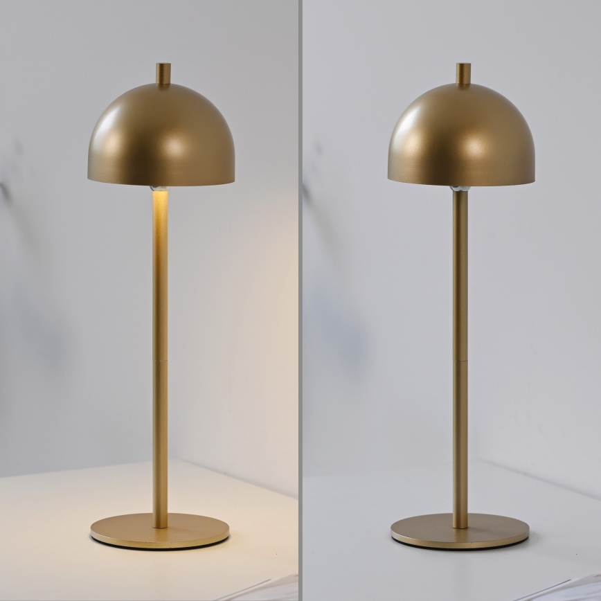 Schöner Wohnen 19244-12 - himmennettävä kosketusohjattu ladattava ulkokäyttöinen pöytälamppu BELLIS LED/2,5W/5V 2600 mAh IP54 kultainen