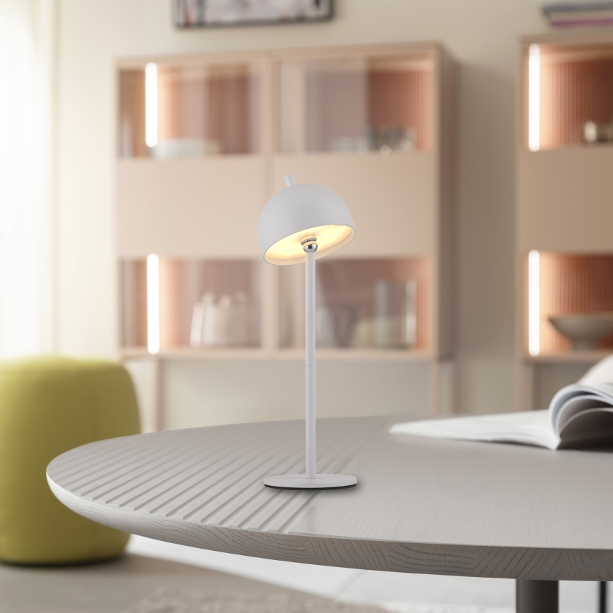 Schöner Wohnen 19244-16 - himmennettävä kosketusohjattu ladattava ulkokäyttöinen pöytälamppu BELLIS LED/2,5W/5V 2600 mAh IP54 valkoinen