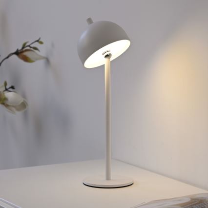 Schöner Wohnen 19244-16 - himmennettävä kosketusohjattu ladattava ulkokäyttöinen pöytälamppu BELLIS LED/2,5W/5V 2600 mAh IP54 valkoinen