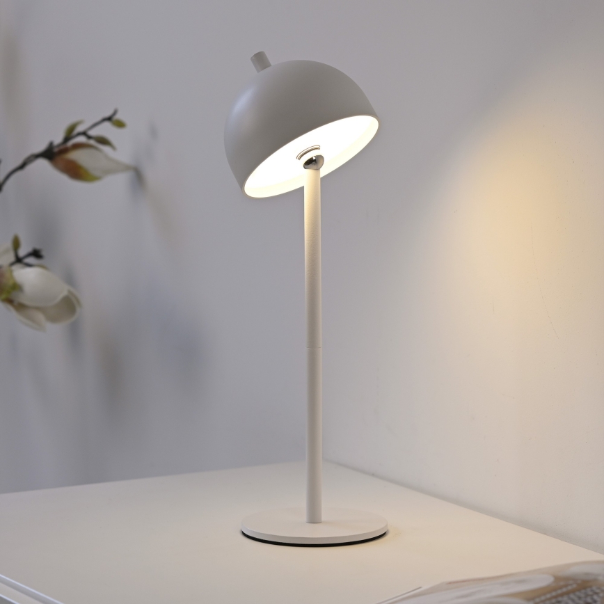 Schöner Wohnen 19244-16 - himmennettävä kosketusohjattu ladattava ulkokäyttöinen pöytälamppu BELLIS LED/2,5W/5V 2600 mAh IP54 valkoinen
