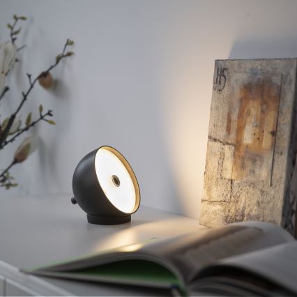 Schöner Wohnen 19244-18 - BELLIS ulkokäyttöön sopiva ladattava LED-pöytävalaisin, himmennettävä kosketusohjauksella, LED/2,5W/5V, 2600 mAh, IP54, musta