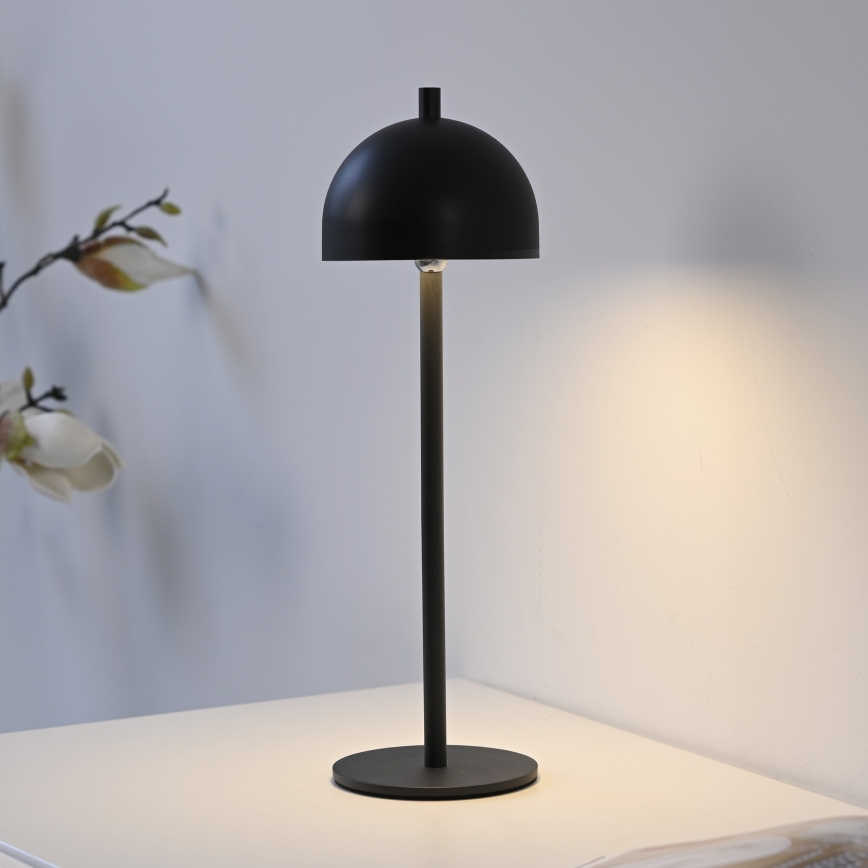 Schöner Wohnen 19244-18 - BELLIS ulkokäyttöön sopiva ladattava LED-pöytävalaisin, himmennettävä kosketusohjauksella, LED/2,5W/5V, 2600 mAh, IP54, musta