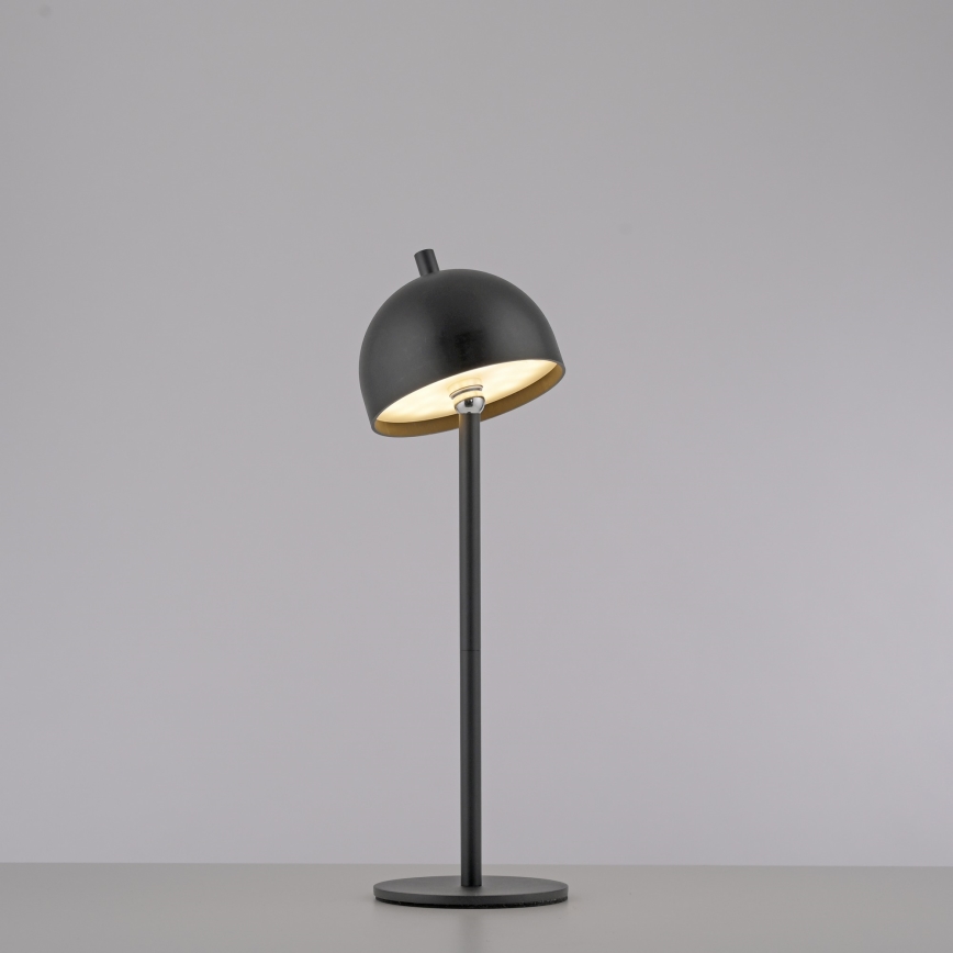 Schöner Wohnen 19244-18 - BELLIS ulkokäyttöön sopiva ladattava LED-pöytävalaisin, himmennettävä kosketusohjauksella, LED/2,5W/5V, 2600 mAh, IP54, musta