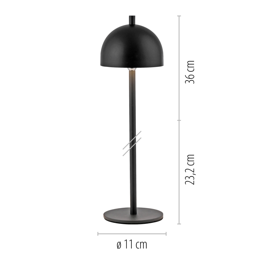 Schöner Wohnen 19244-18 - BELLIS ulkokäyttöön sopiva ladattava LED-pöytävalaisin, himmennettävä kosketusohjauksella, LED/2,5W/5V, 2600 mAh, IP54, musta