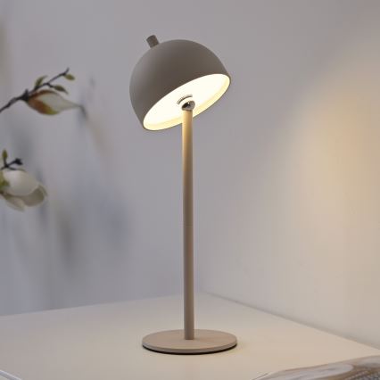 Schöner Wohnen 19244-39 - LED-himmennettävä, kosketuksella ohjattava ja ladattava ulkokäyttöinen pöytälamppu BELLIS, LED/2,5W/5V, 2600 mAh, IP54, harmaa