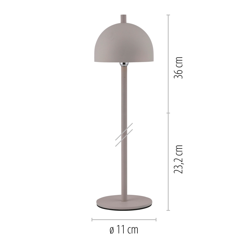 Schöner Wohnen 19244-39 - LED-himmennettävä, kosketuksella ohjattava ja ladattava ulkokäyttöinen pöytälamppu BELLIS, LED/2,5W/5V, 2600 mAh, IP54, harmaa