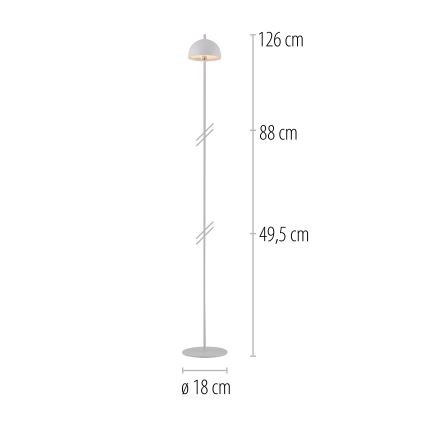Schöner Wohnen 19245-16 - himmennettävä kosketuksella ohjattava ladattava ulkokäyttöön sopiva lattiavalaisin BELLIS LED/2,5W/5V 2600 mAh IP54 valkoinen