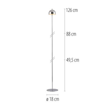 Schöner Wohnen 19245-17 - BELLIS himmennettävä kosketusohjattu ladattava LED-lattiavalaisin ulkokäyttöön LED/2,5W/5V 2600 mAh IP54 kiiltävä kromi