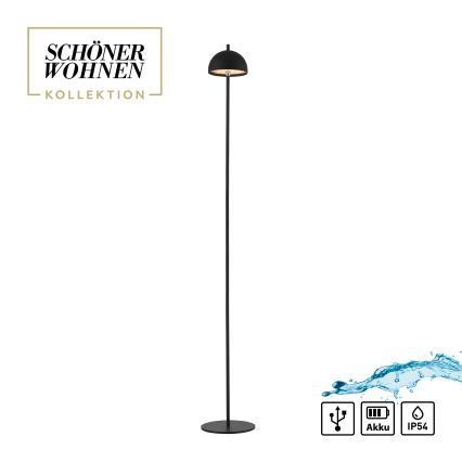 Schöner Wohnen 19245-18 - LED himmennettävä kosketusohjattu ladattava ulkokäyttöön sopiva lattiavalaisin BELLIS LED/2,5W/5V 2600 mAh IP54 musta
