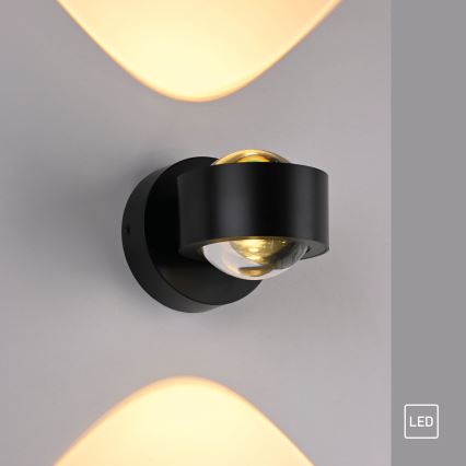 Schöner Wohnen 19331-18 - LED-seinävalaisin CHIA 2xLED/2W/230V musta