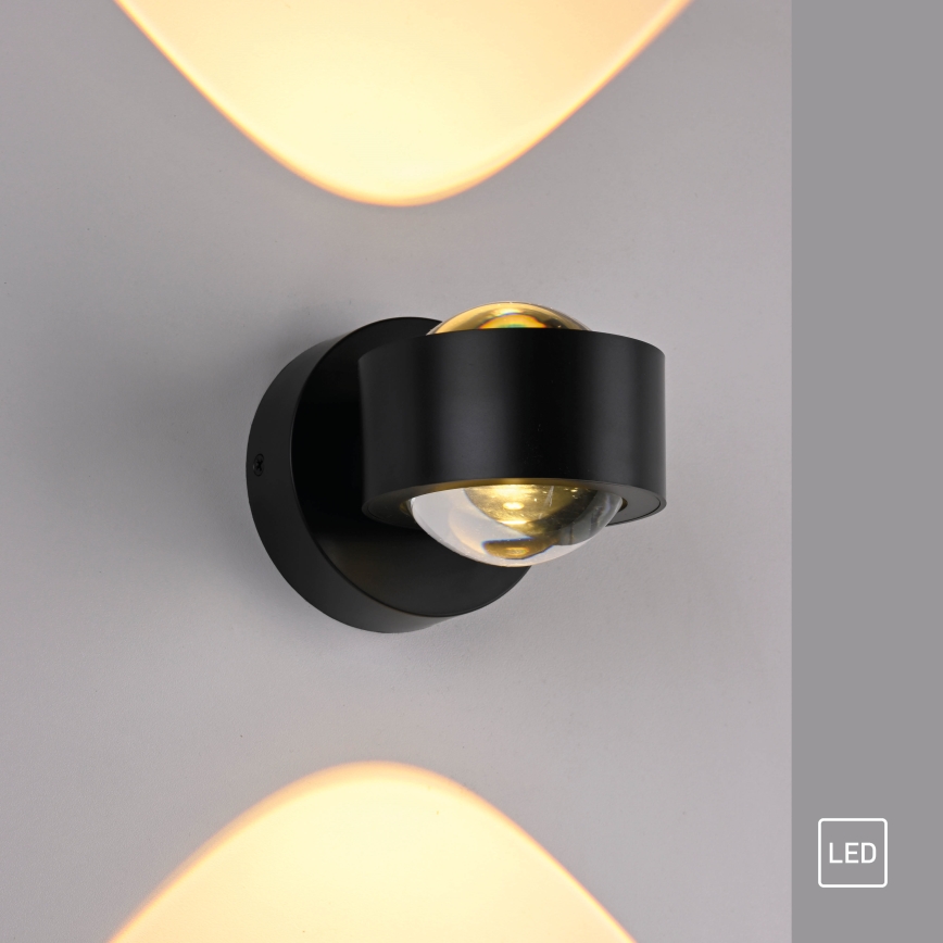 Schöner Wohnen 19331-18 - LED-seinävalaisin CHIA 2xLED/2W/230V musta