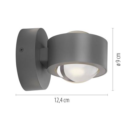 Schöner Wohnen 19331-21 - LED-seinävalaisin CHIA 2xLED/2W/230V antrasiitti