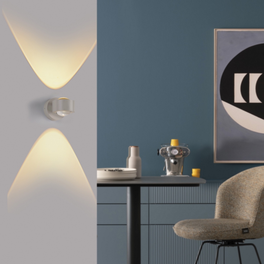 Schöner Wohnen 19331-39 - LED-seinävalaisin CHIA 2xLED/2W/230V harmaa