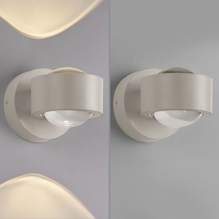 Schöner Wohnen 19331-39 - LED-seinävalaisin CHIA 2xLED/2W/230V harmaa