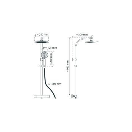 Schütte 60076 - MADURA FRESH termostaattinen suihkusarja, musta