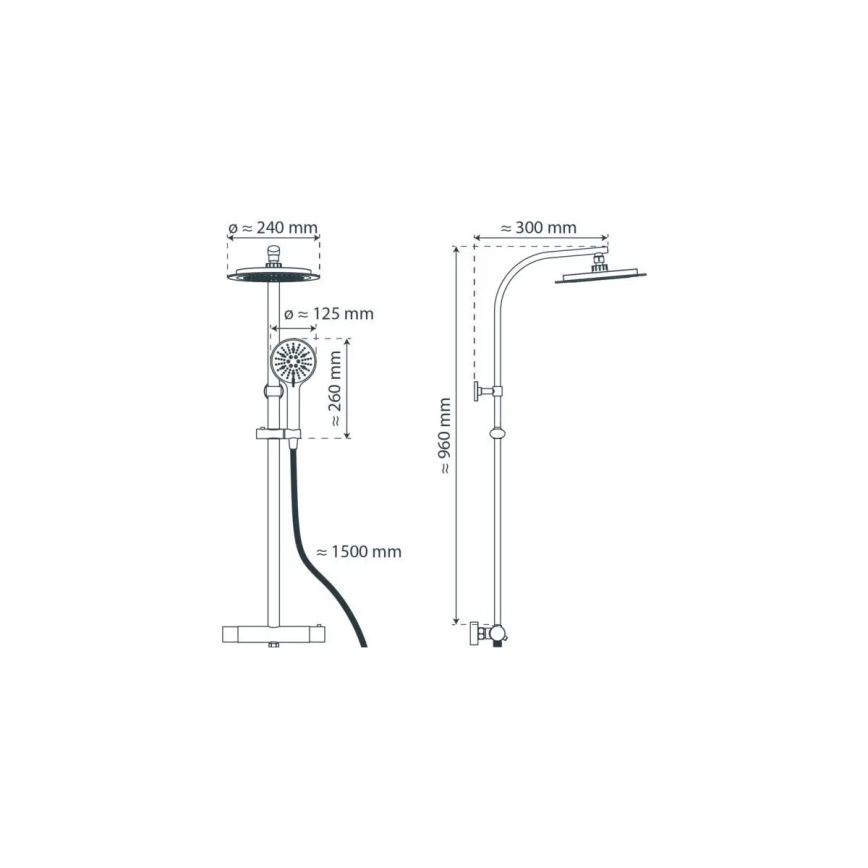 Schütte 60076 - MADURA FRESH termostaattinen suihkusarja, musta