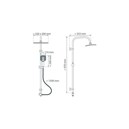 Schütte 60660 - Suihkusetti MALLORCA kiiltävä kromi