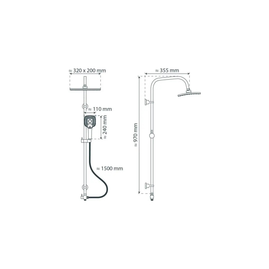 Schütte 60660 - Suihkusetti MALLORCA kiiltävä kromi