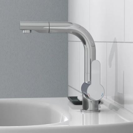 Schütte 79710 - Keittiöhana ulosvedettävällä suihkupäällä LONDON kiiltävä kromi