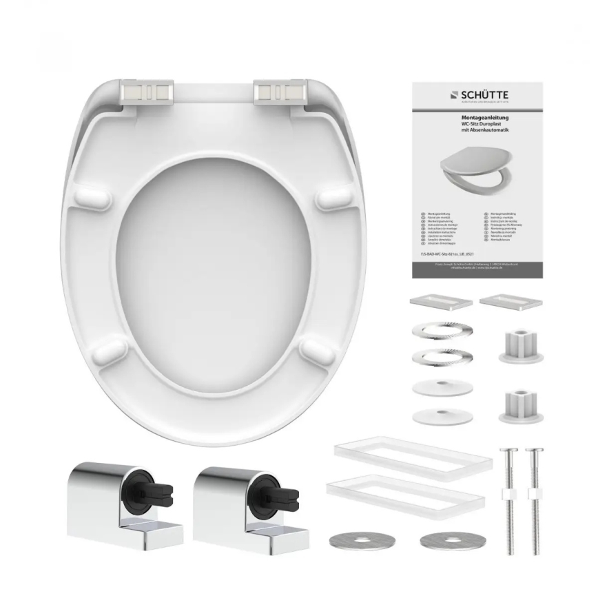Schütte 82100-A - valkoinen duroplastinen WC-istuinkansi SoftClose
