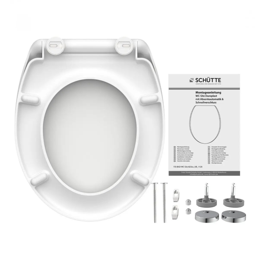 Schütte 82300-A - WC-istuimen kansi, valkoinen, pehmeästi sulkeutuva (SoftClose), duroplasti