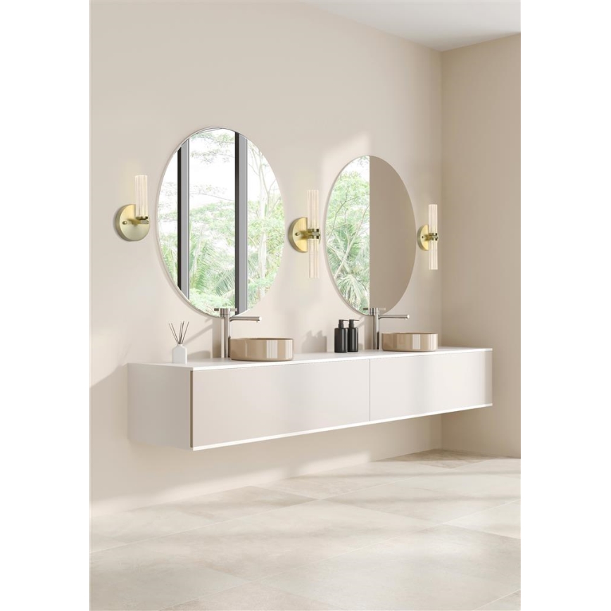 Searchlight - LED-himmennettävä kylpyhuoneen seinävalaisin ABERDEEN LED/7W/230V IP44 messinki