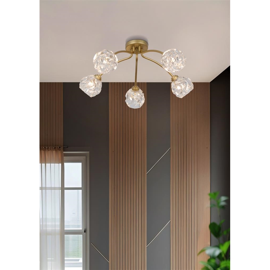 Searchlight - Pinnalla-asennettava kattokruunu ASTRAL 5xG9/33W/230V, kultainen