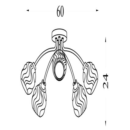 Searchlight - Pinnalla-asennettava kattokruunu ASTRAL 5xG9/33W/230V, kultainen