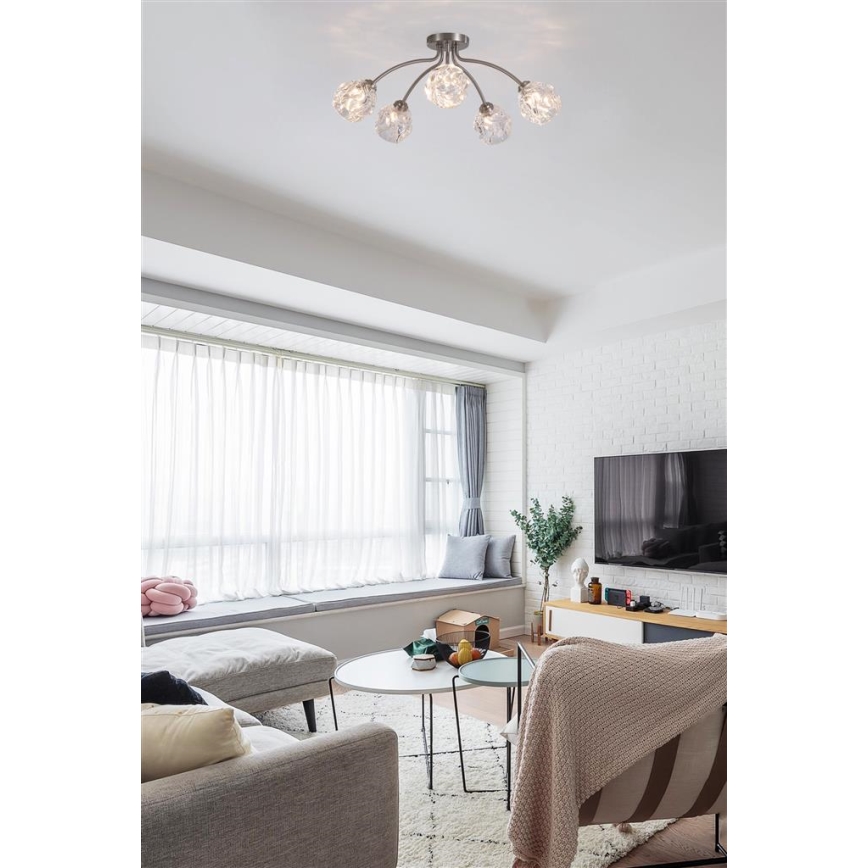 Searchlight - Pinta-asennettava kattovalaisin ASTRAL 5xG9/33W/230V mattakromi