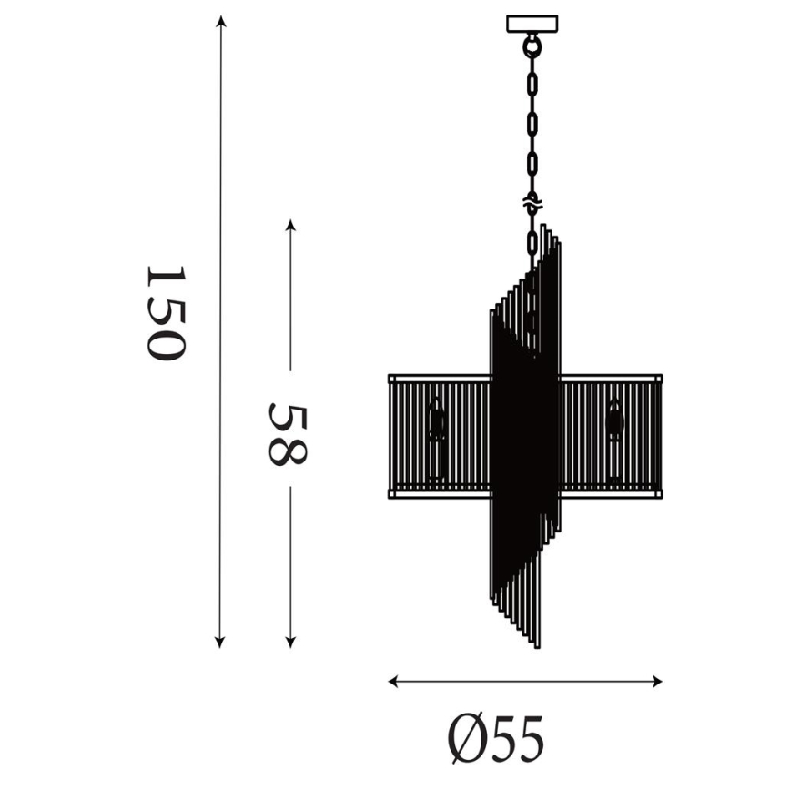 Searchlight - Kattokruunu ketjulla LARA 6xE14/60W/230V