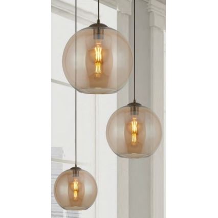 Searchlight - Kattokruunu narulla BALL 1xE27/60W/230V ruskea