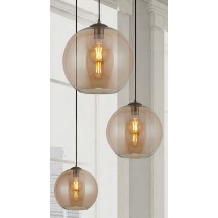 Searchlight - Kattokruunu narulla BALL 1xE27/60W/230V ruskea