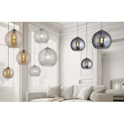 Searchlight - Kattokruunu narulla BALL 1xE27/60W/230V ruskea