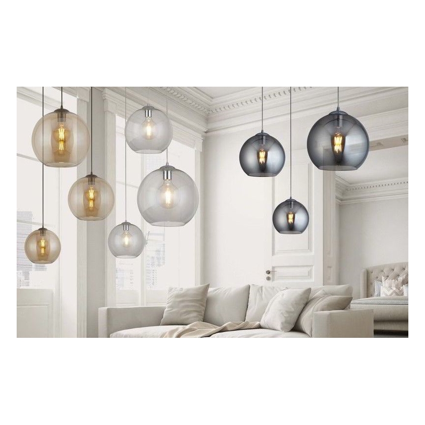 Searchlight - Kattokruunu narulla BALL 1xE27/60W/230V musta