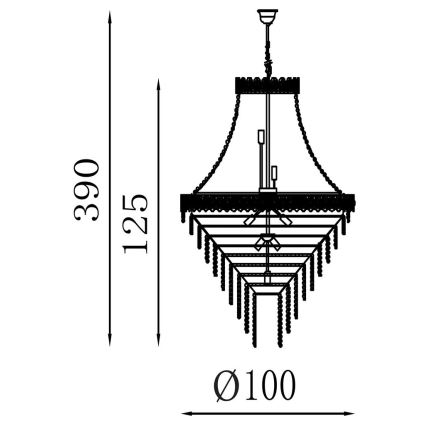 Searchlight - Kattokruunu ketjulla LOUIS PHILLIPE 28xE14/60W/230V
