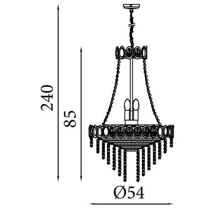 Searchlight - Ketjuripustainen kattokruunu LOUIS PHILLIPE 8xE14/60W/230V