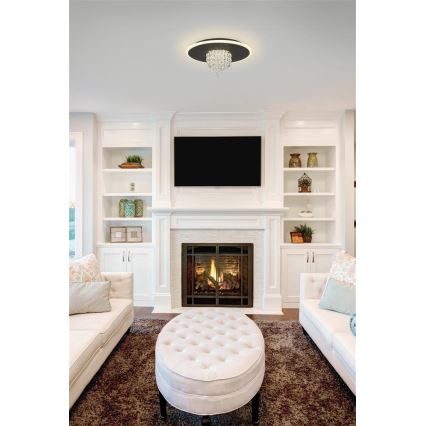 Searchlight - LED Himennettävä kattovalaisin DELUGE LED/20W/230V halkaisija 31,5 cm musta