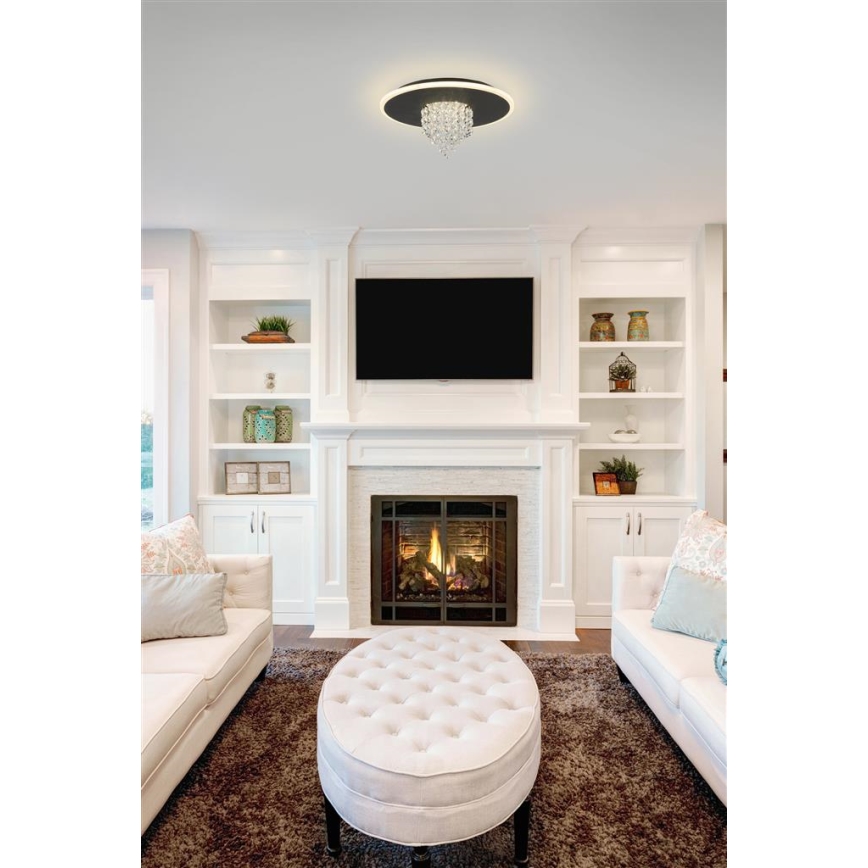 Searchlight - LED Himennettävä kattovalaisin DELUGE LED/20W/230V halkaisija 31,5 cm musta