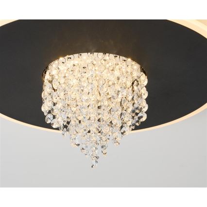 Searchlight - LED Himennettävä kattovalaisin DELUGE LED/20W/230V halkaisija 31,5 cm musta