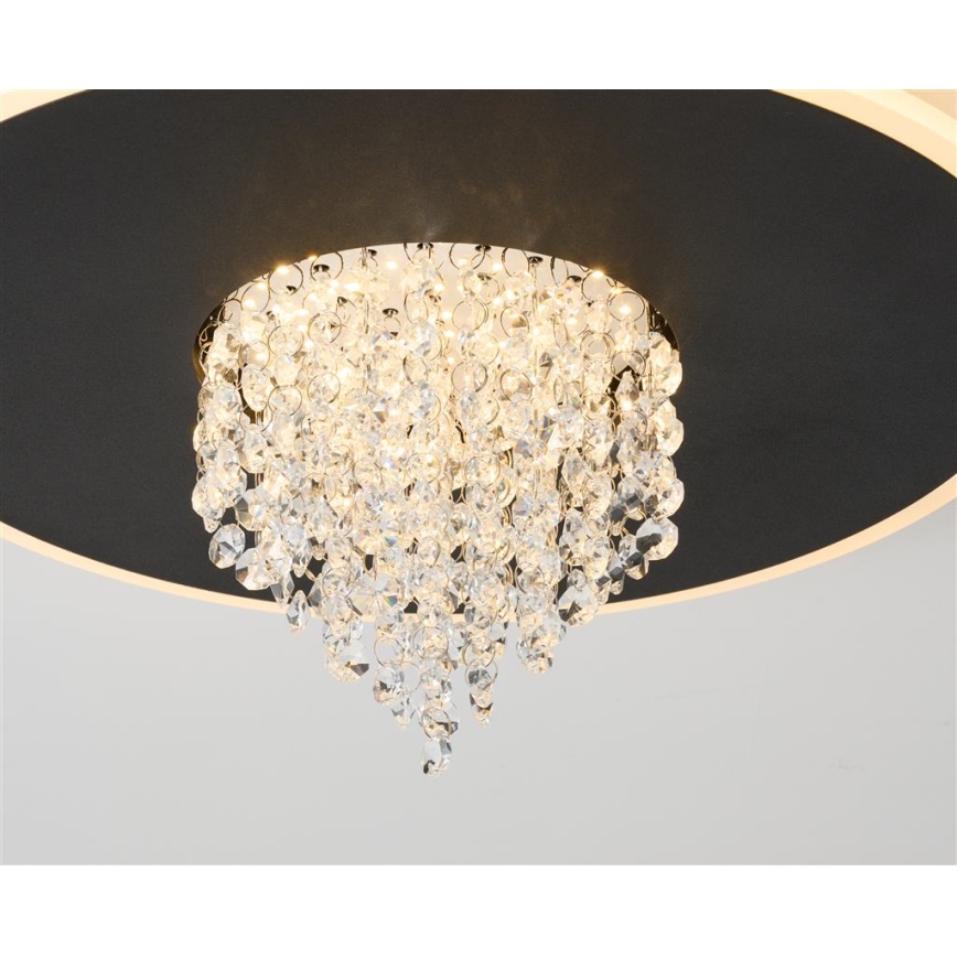 Searchlight - LED Himennettävä kattovalaisin DELUGE LED/20W/230V halkaisija 31,5 cm musta