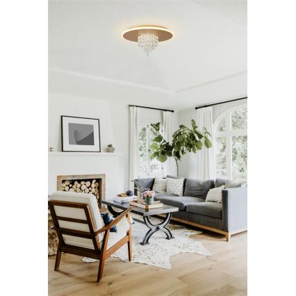 Searchlight - LED himmennettävä kattovalaisin DELUGE LED/20W/230V halkaisija 31,5 cm kultainen