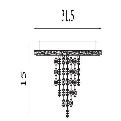 Searchlight - LED himmennettävä kattovalaisin DELUGE LED/20W/230V halkaisija 31,5 cm kultainen
