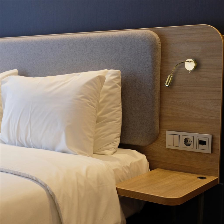 Searchlight - LED Joustava pieni lamppu ADJU LED/1W/230V messinki