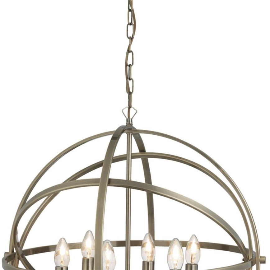 Searchlight - ORBIT ketjullinen kattokruunu 6xE14/60W/230V, messinki