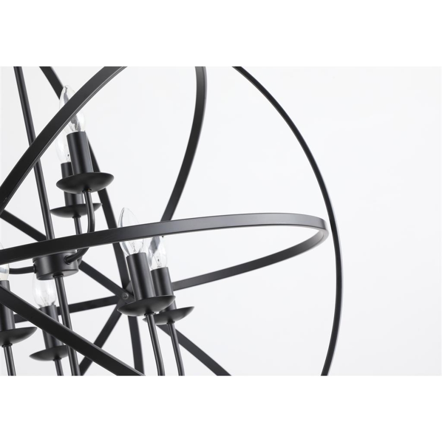 Searchlight - Riippuvalaisin ketjulla ORBIT 8xE14/60W/230V musta