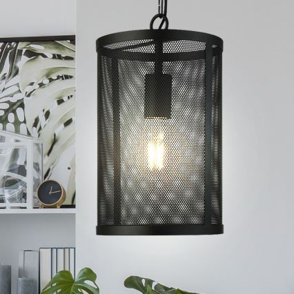 Searchlight - Kattokruunu ketjussa FISHNET 1xE27/60W/230V musta