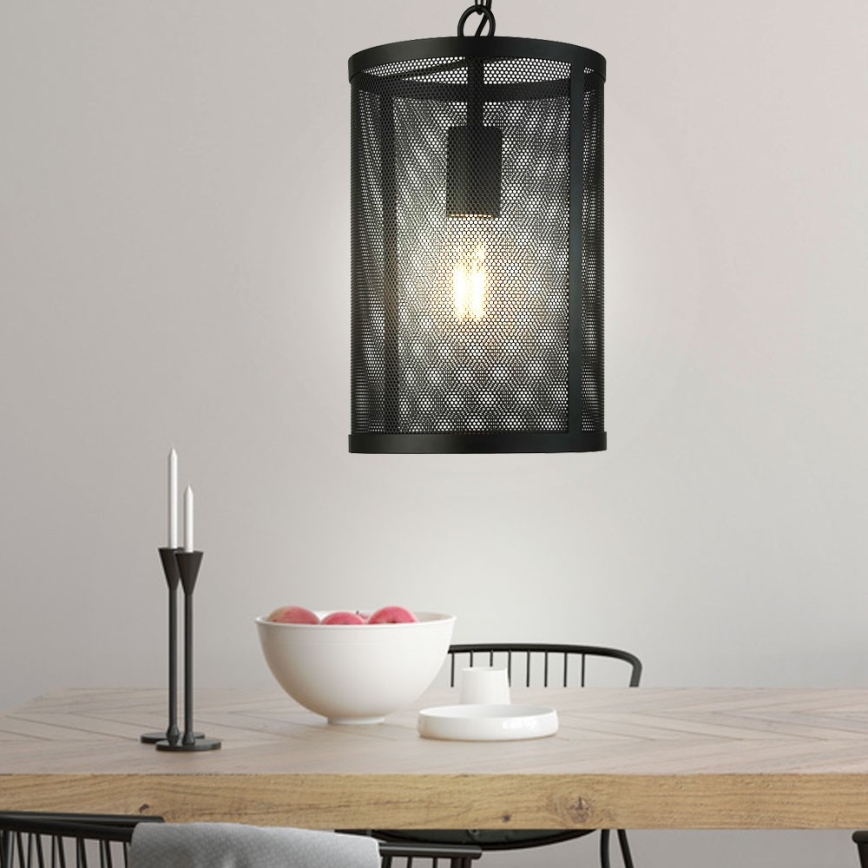 Searchlight - Kattokruunu ketjussa FISHNET 1xE27/60W/230V musta