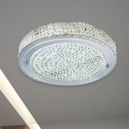 Searchlight - LED-kattovalaisin FLUSH LED/24W/230V halkaisija 40 cm kromi
